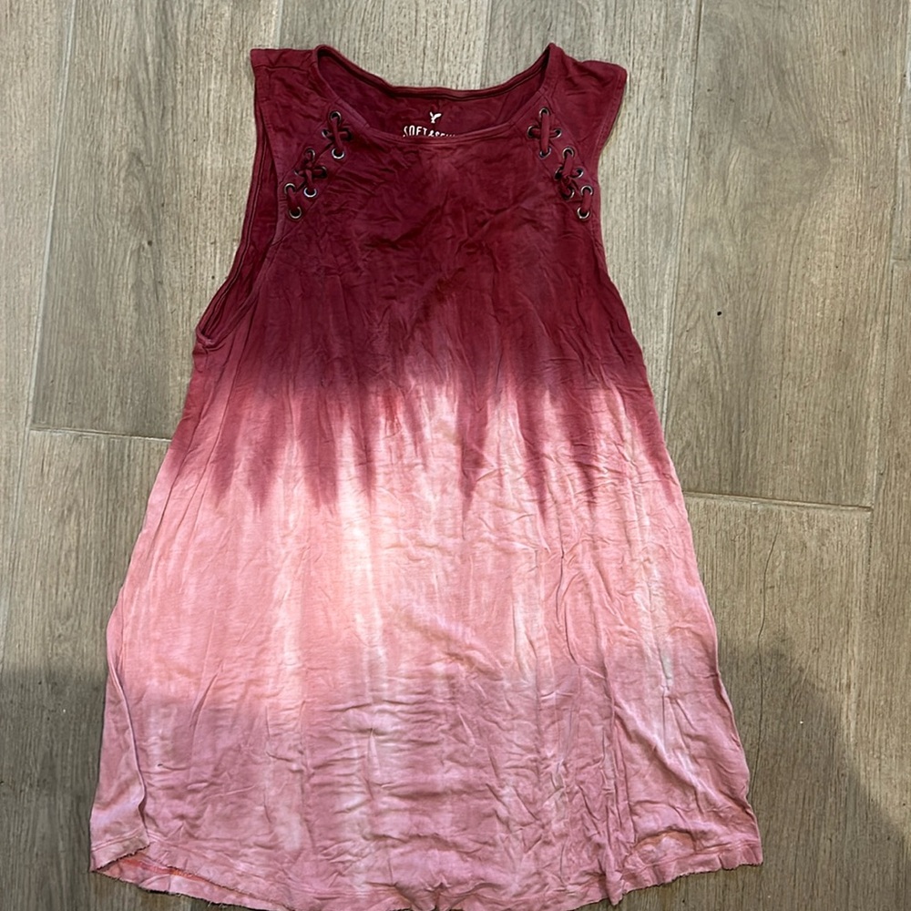 Red and pink ombré tank top